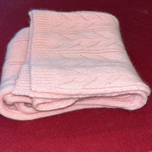 Pink Lambswool scarf Angora KNIT winter LIGHT weight cute design kids/adult 53”L - Picture 2 of 9